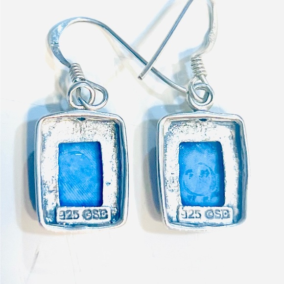 Pair 925 Silver earrings with natural stones. - Picture 5 of 10